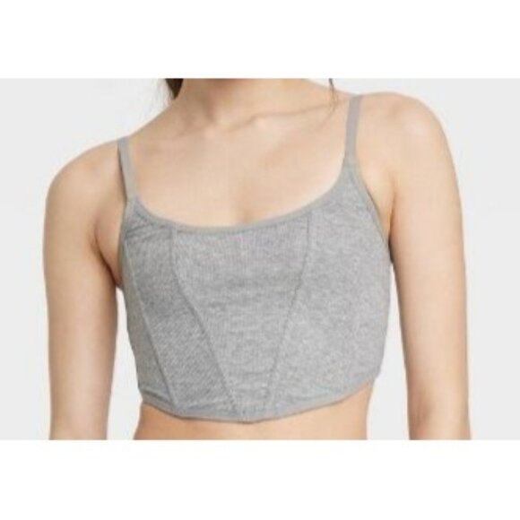 Colsie Women's Casual Corset Gray Large - Picture 3 of 8